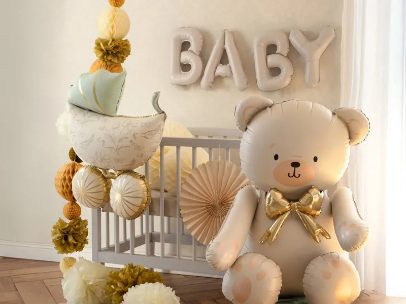 Globo de papel de aluminio, 140x43 cm, beige