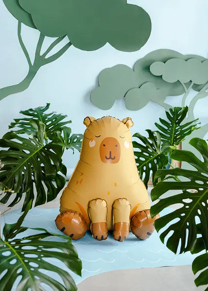 Capybara con globo de aluminio, 63x80 cm, mezcla