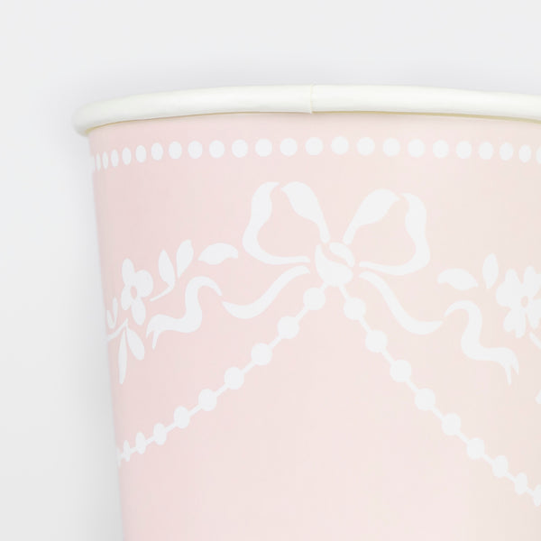 Vasos rococó rosa (x8)