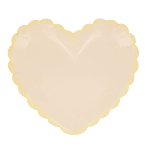 Platos grandes de corazón pastel (x 8)