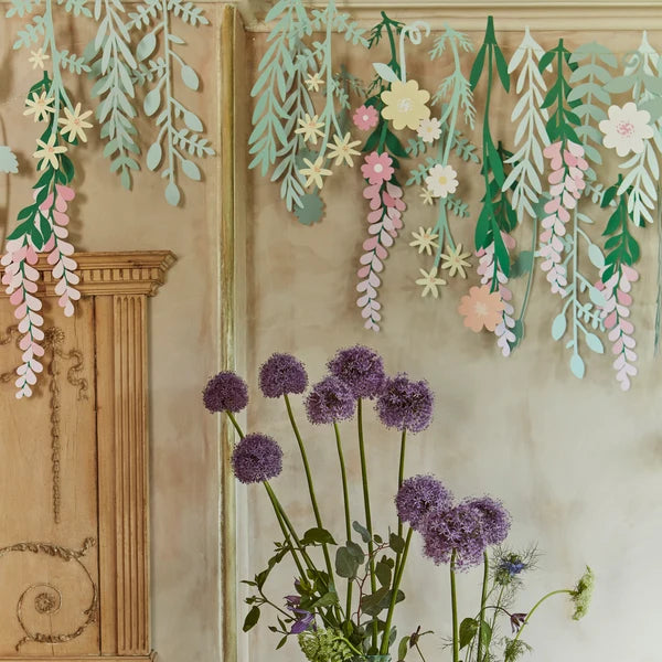 Fondo de papel floral - Guirnalda