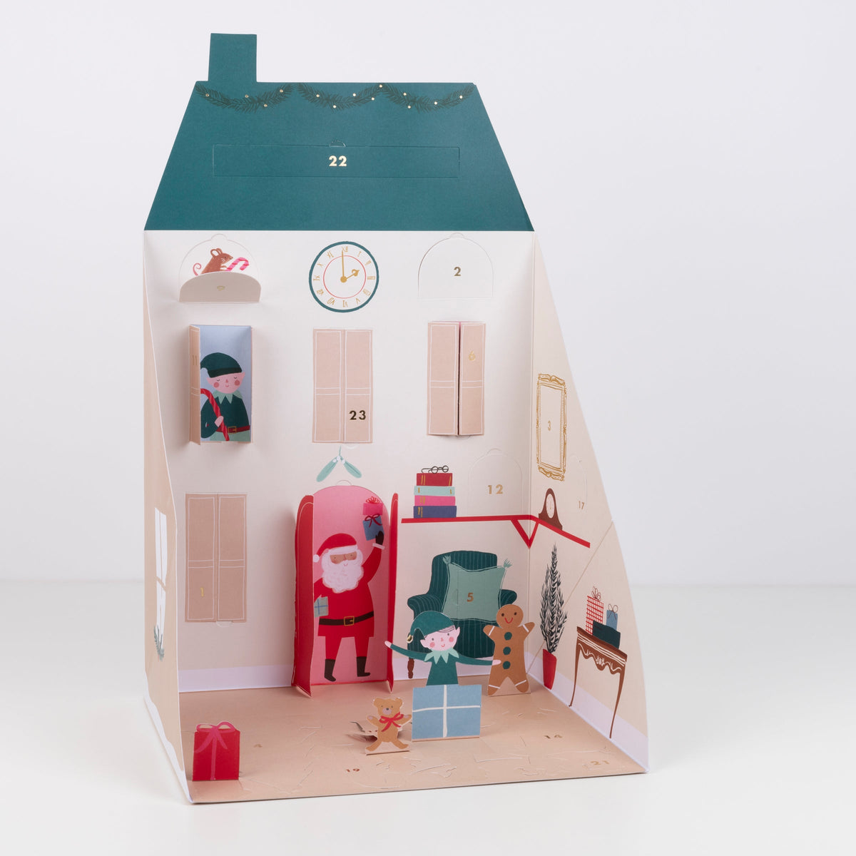 Calendario de Adviento Pop-Up de la Casa de Papá Noel.
