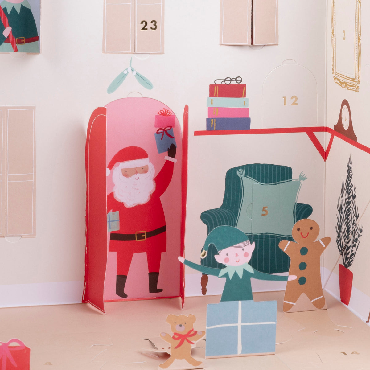 Calendario de Adviento Pop-Up de la Casa de Papá Noel.