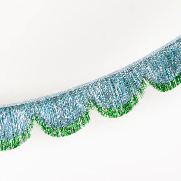 Guirnalda con ondas y brillo azul y verde