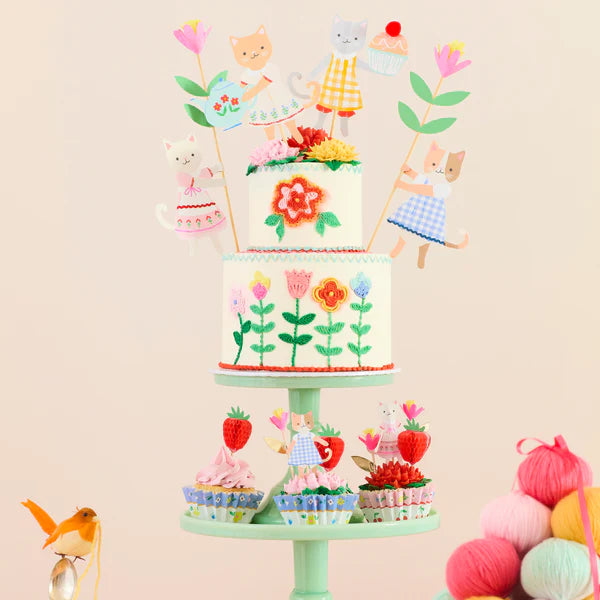 Adornos para torta kitten club (x4)