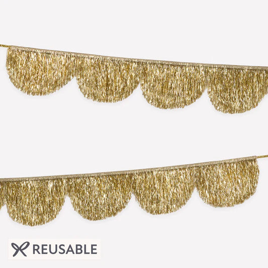 Guirnalda de ondas con brillo dorado