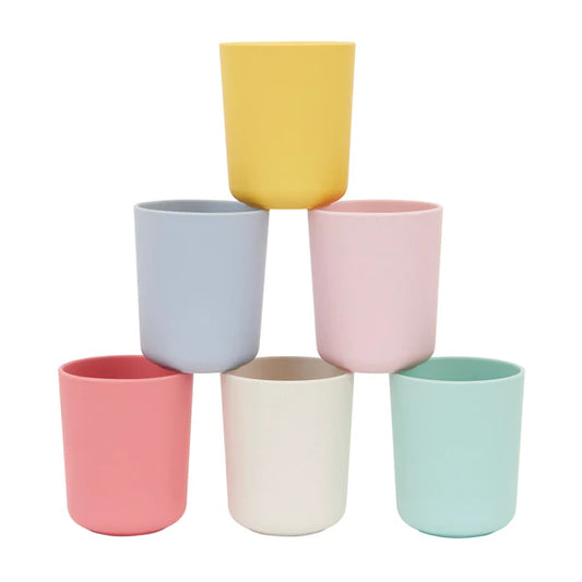 Vasos reutilizables colores surtidos (x6)