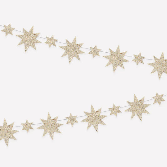 Mini guirnalda de estrellas dorada