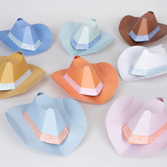 Mini sombreros fiesta del oeste (x8)