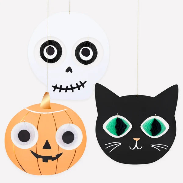 Colgantes de cabezas de halloween (x3)