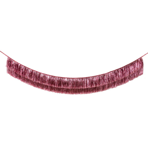 Guirnalda de flecos con brillos rosa