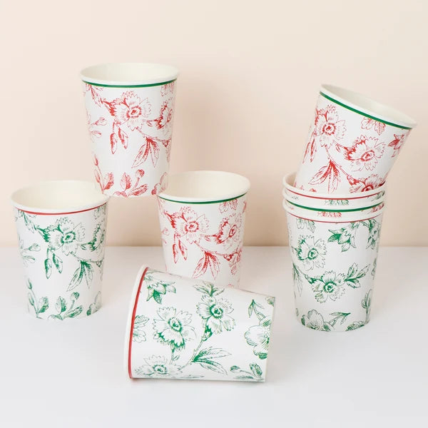 Vasos  estampados Toile de Jouy (x8)