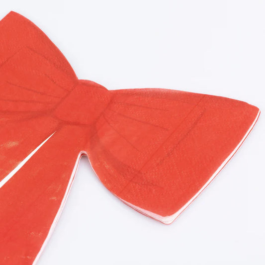 Servilletas de lazo rojo (x16)