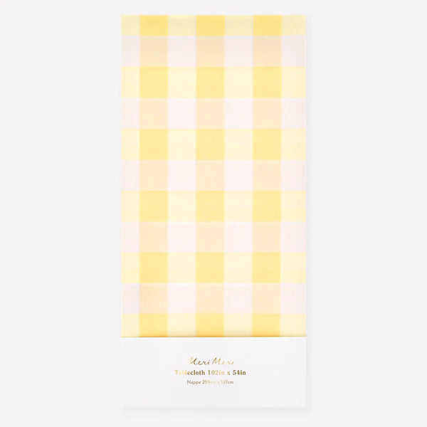 Mantel de cuadros vichy amarillo
