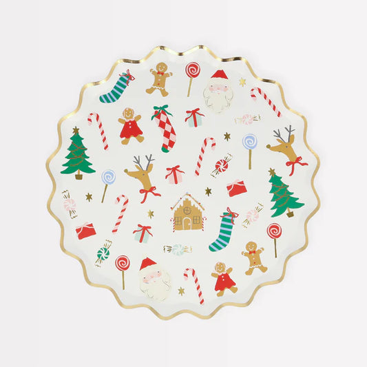 Plato pequeño iconos navideños (x8)