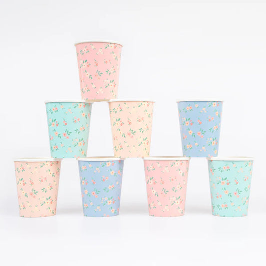 Vasos floral ditsy vintage (x8)