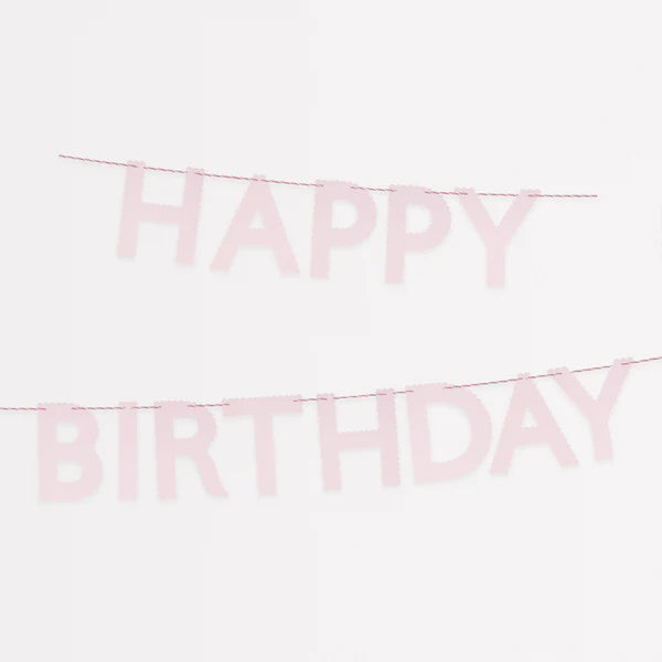 Guirnalda feliz cumpleaños rosa