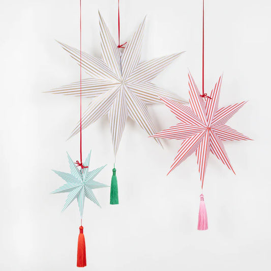 Decoración de estrellas a rayas (x3)