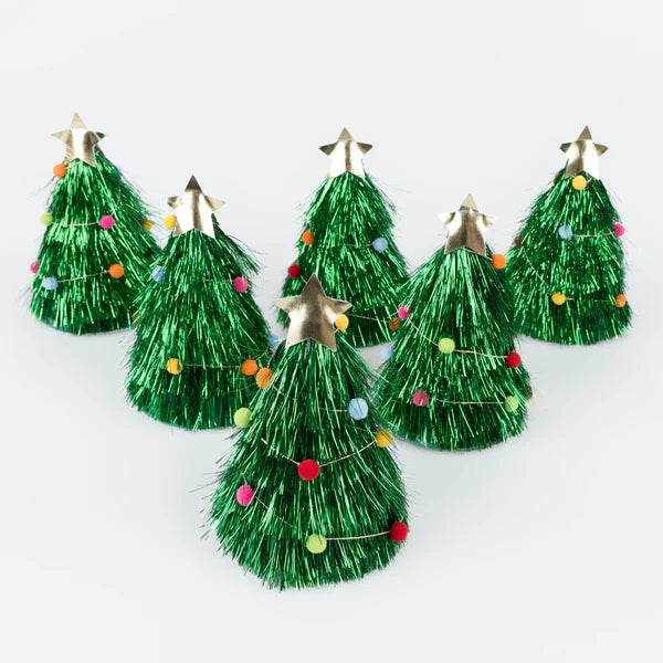 Sombreros de fiesta de árbol navideño (x6)