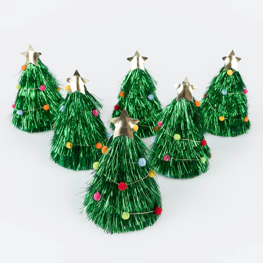 Sombreros de fiesta de árbol navideño (x6)