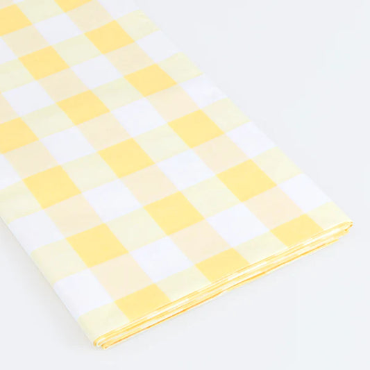 Mantel de cuadros vichy amarillo