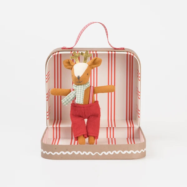 Muñeca mini reno y maleta