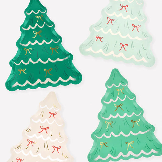 Plato de árbol de navidad (x8)