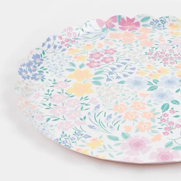 Plato grande flores de jardín (x8)