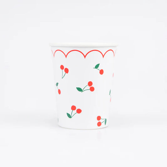 Vaso con estampados de cereza (x8)