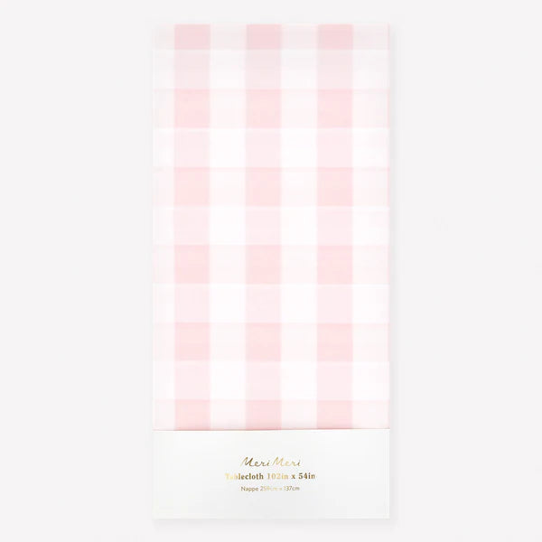 Mantel de cuadros vichy rosa