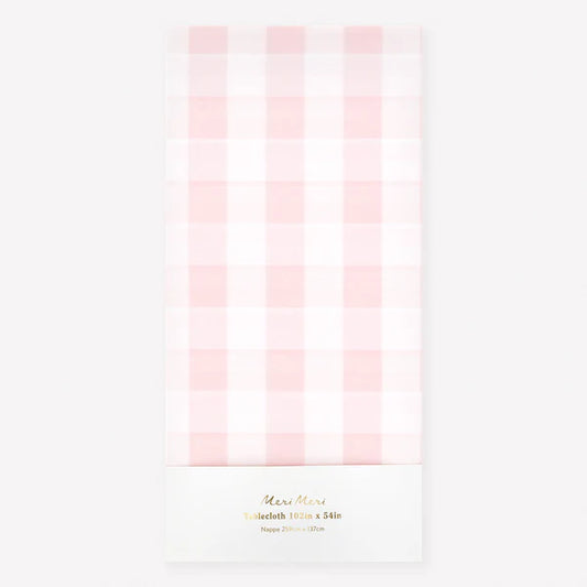 Mantel de cuadros vichy rosa