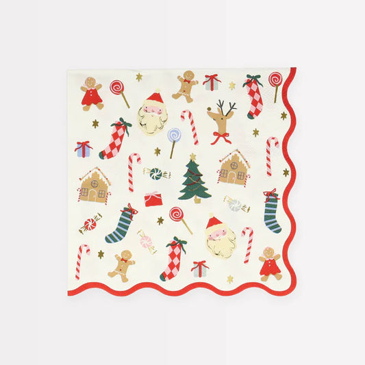 Servilleta grande de iconos navideños (x16)