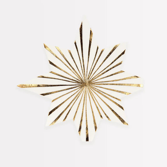 Servilletas de estrella rayas doradas (x16)