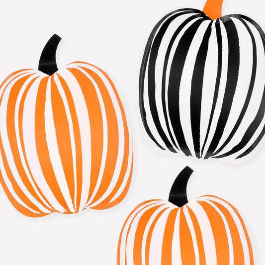 Platos de calabaza de rayas (x8)