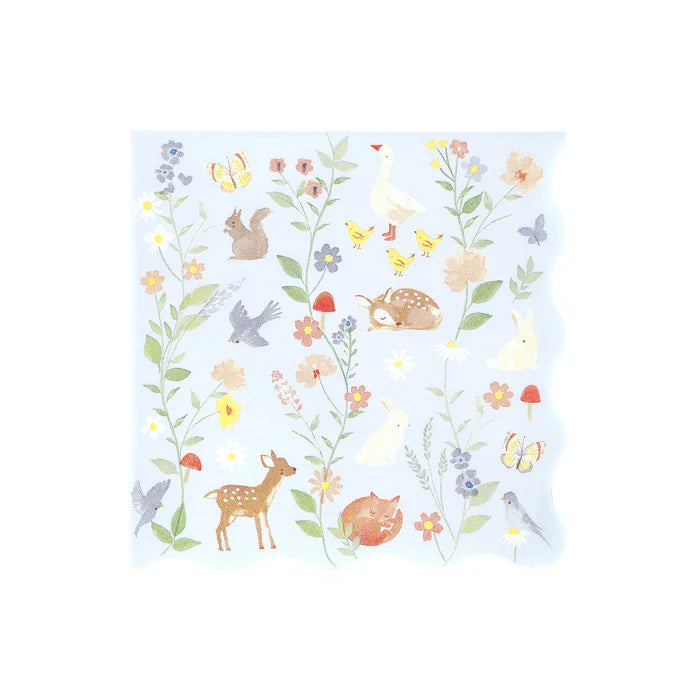 Servilletas grandes pequeños animales (x16)