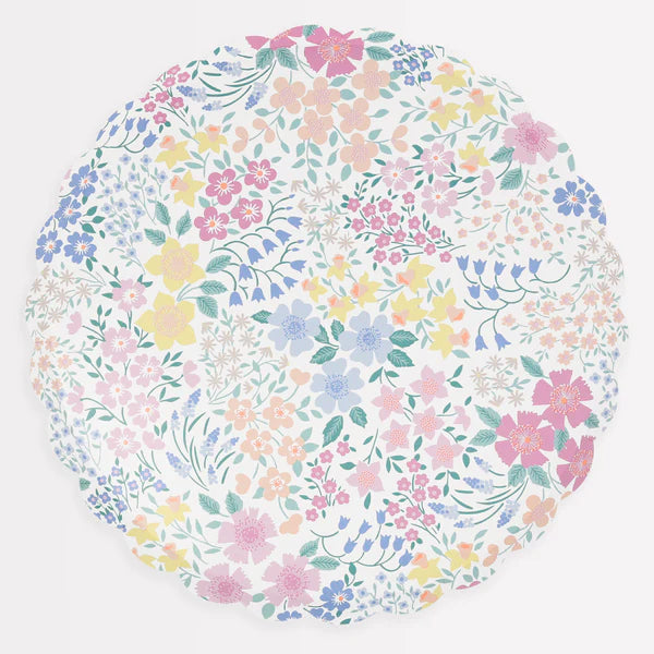 Plato grande flores de jardín (x8)