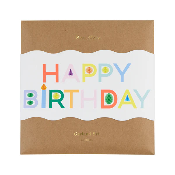 Juego de guirnaldas de cumpleaños de panal