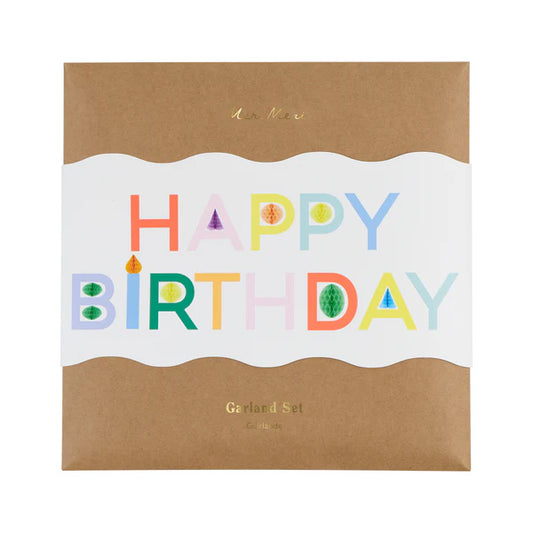 Juego de guirnaldas de cumpleaños de panal