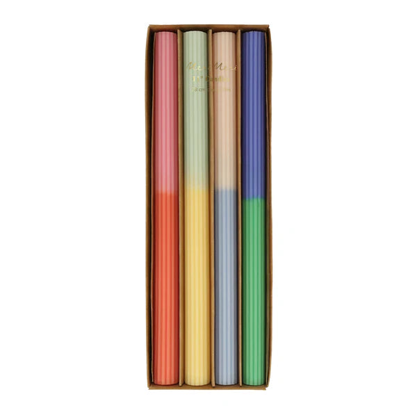 Velas de mesa de color multibloque (x4)