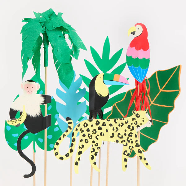 Toppers de torta animales de la jungla (x8)