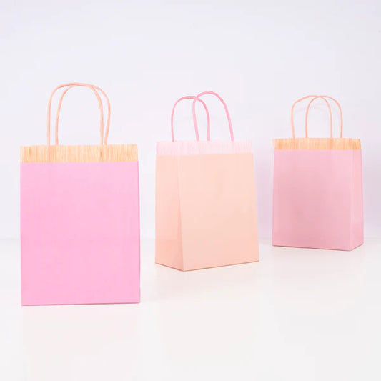 Bolsa de fiesta con flecos rosa (x8)