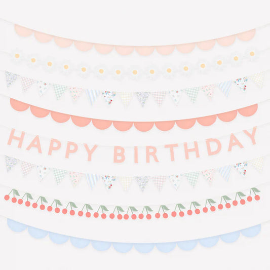 Set guirnaldas de cumpleaños patchwork