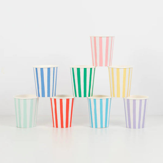 Vasos de rayas surtidos (x8)