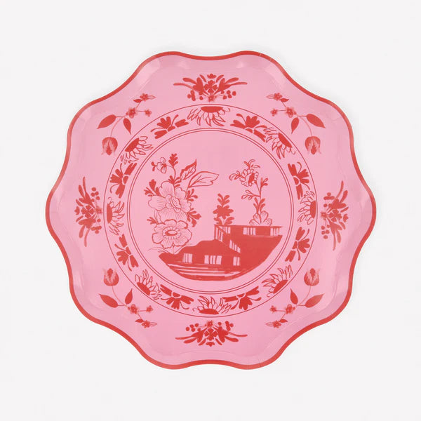 Platos pequeños vintage rosa (x8)