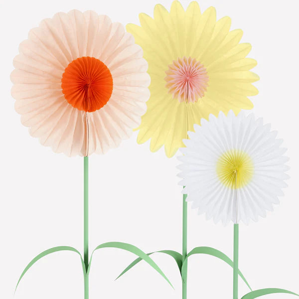 Flores grandes con matera (x3)