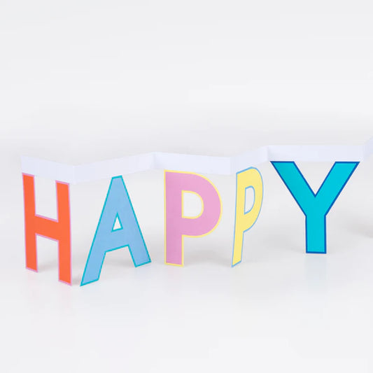 Tarjeta con banner de cumpleaños