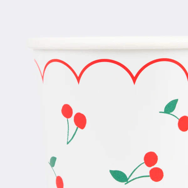 Vaso con estampados de cereza (x8)