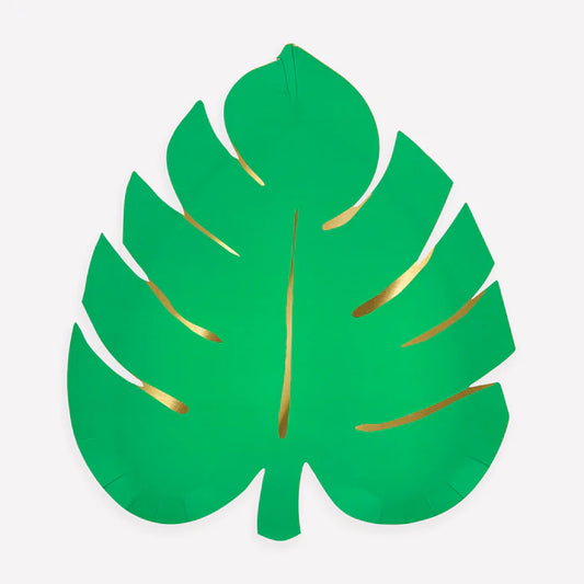 Platos de hoja tropical (x8)