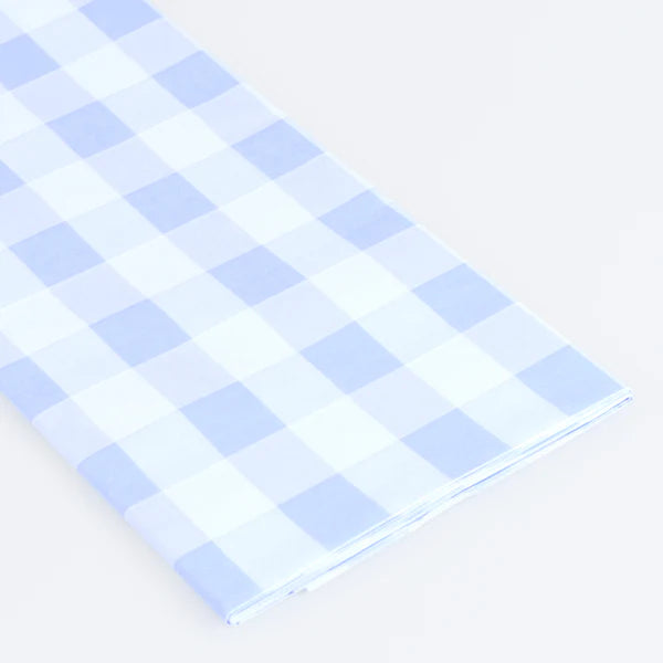 Mantel de papel vichy azul