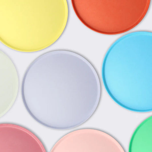 Platos grandes compostables colores surtidos (x8)